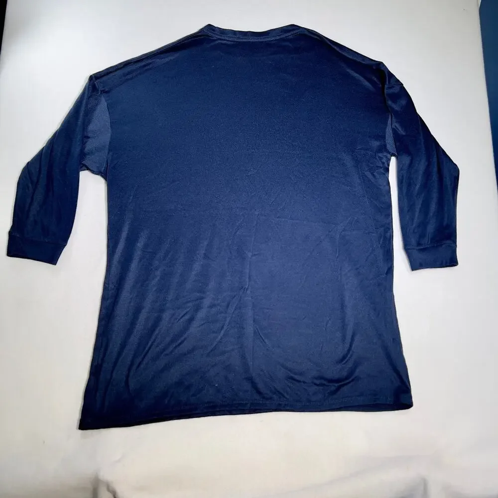 Disney Stitch Lilo Sleepwear Night Shirt Woman Medium 8-10 '21 Print Navy - Picture 4 of 15